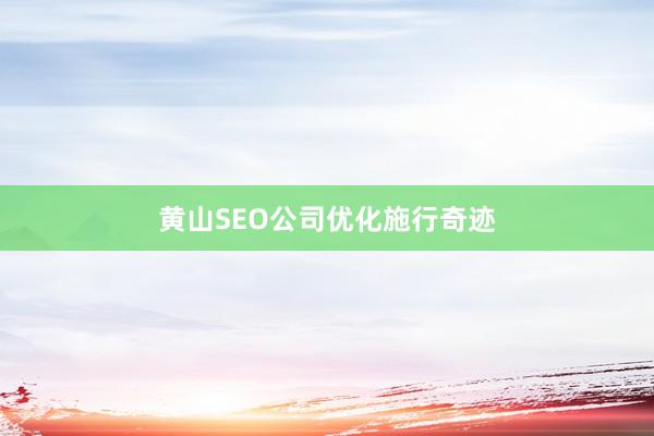 黄山SEO公司优化施行奇迹